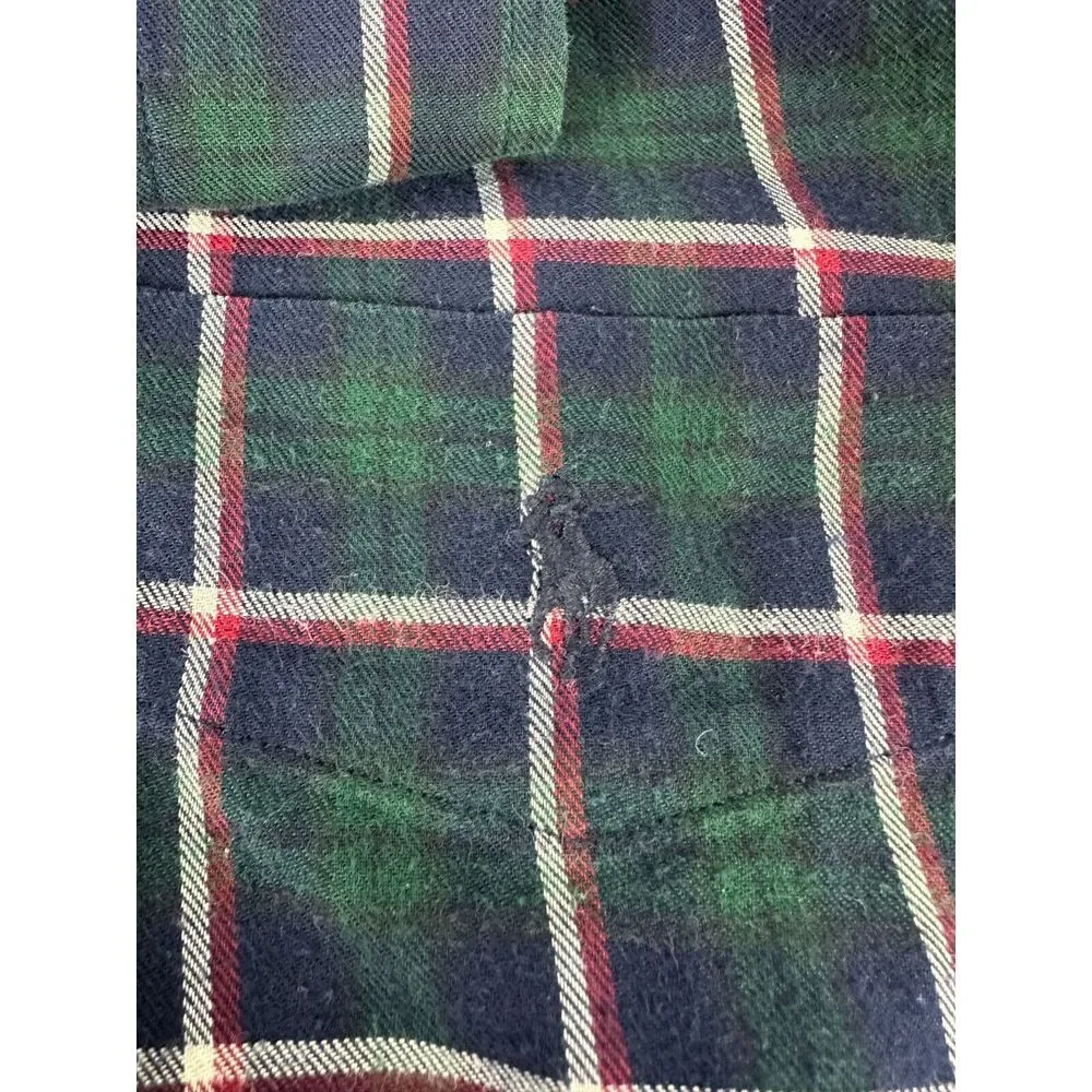 Ralph Lauren Big Shirt Men's 2XL Green Red Plaid Long‎ Sleeve Button Down Shirt